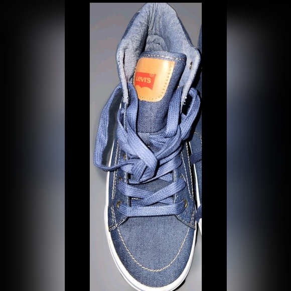 Levi’s High Top Denim Sneakers Womens Size 7.5Casual Lace Up (Mint Condition) - Picture 4 of 10